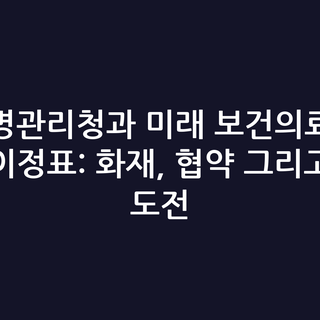 질병관리청과 미래 보건의료의 이정표: 화재, 협약 그리고 도전
