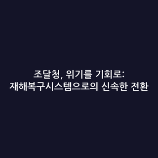 조달청, 위기를 기회로: 재해복구시스템으로의 신속한 전환