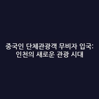 중국인 단체관광객 무비자 입국: 인천의 새로운 관광 시대