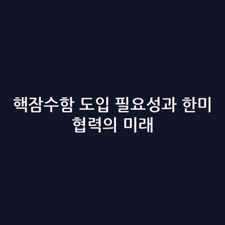 핵잠수함 도입 필요성과 한미 협력의 미래