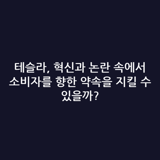 테슬라, 혁신과 논란 속에서 소비자를 향한 약속을 지킬 수 있을까?