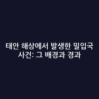 태안 해상에서 발생한 밀입국 사건: 그 배경과 경과