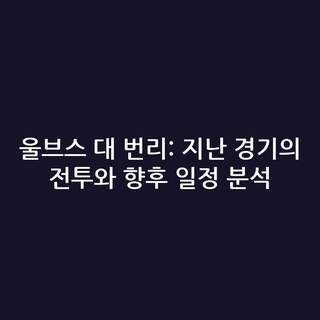 울브스 대 번리: 지난 경기의 전투와 향후 일정 분석 울브스 대 번리: 지난 경기의 전투와 향후 일정 분석
