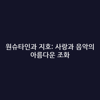원슈타인과 지호: 사랑과 음악의 아름다운 조화