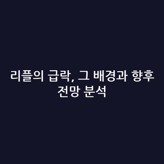 리플의 급락, 그 배경과 향후 전망 분석