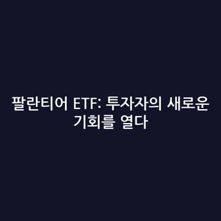 팔란티어 ETF: 투자자의 새로운 기회를 열다