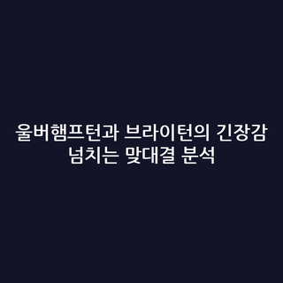 울버햄프턴과 브라이턴의 긴장감 넘치는 맞대결 분석