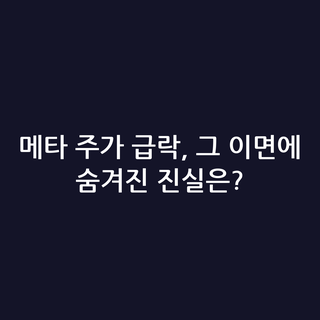 메타 주가 급락, 그 이면에 숨겨진 진실은? 메타 주가 급락, 그 이면에 숨겨진 진실은?