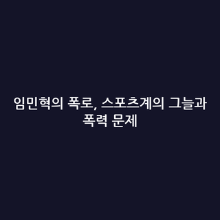 임민혁의 폭로, 스포츠계의 그늘과 폭력 문제