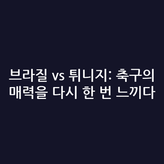 브라질 vs 튀니지: 축구의 매력을 다시 한 번 느끼다