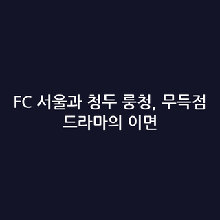 FC 서울과 청두 룽청, 무득점 드라마의 이면