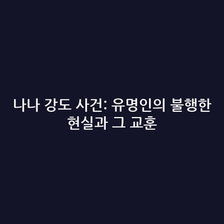 나나 강도 사건: 유명인의 불행한 현실과 그 교훈