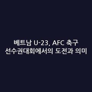 베트남 U-23, AFC 축구 선수권대회에서의 도전과 의미