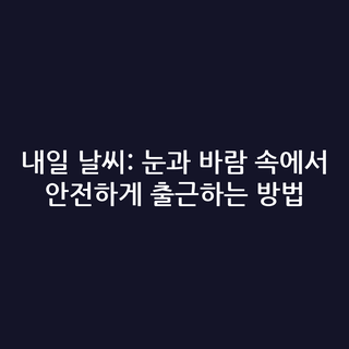 내일 날씨: 눈과 바람 속에서 안전하게 출근하는 방법