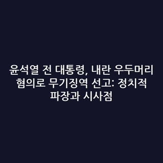 윤석열 전 대통령, 내란 우두머리 혐의로 무기징역 선고: 정치적 파장과 시사점