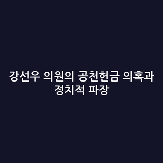 강선우 의원의 공천헌금 의혹과 정치적 파장