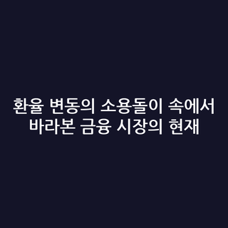 환율 변동의 소용돌이 속에서 바라본 금융 시장의 현재
