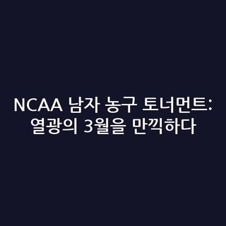 NCAA 남자 농구 토너먼트: 열광의 3월을 만끽하다