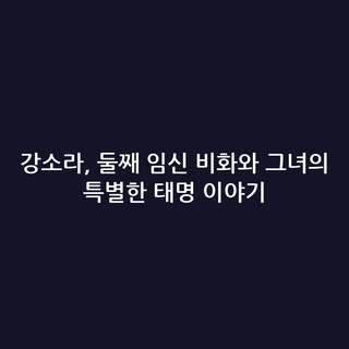강소라, 둘째 임신 비화와 그녀의 특별한 태명 이야기