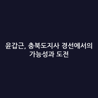 윤갑근, 충북도지사 경선에서의 가능성과 도전