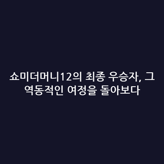 쇼미더머니12의 최종 우승자, 그 역동적인 여정을 돌아보다