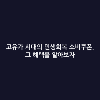 고유가 시대의 민생회복 소비쿠폰, 그 혜택을 알아보자
