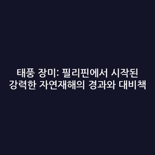 태풍 장미: 필리핀에서 시작된 강력한 자연재해의 경과와 대비책