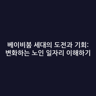 베이비붐 세대의 도전과 기회: 변화하는 노인 일자리 이해하기