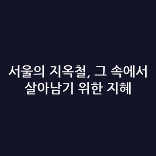 서울의 지옥철, 그 속에서 살아남기 위한 지혜