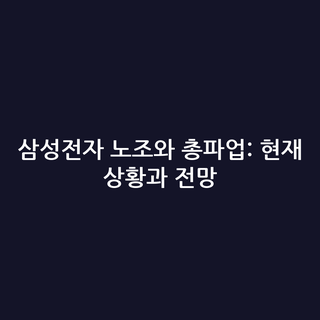 삼성전자 노조와 총파업: 현재 상황과 전망