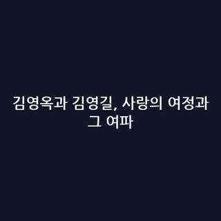 김영옥과 김영길, 사랑의 여정과 그 여파