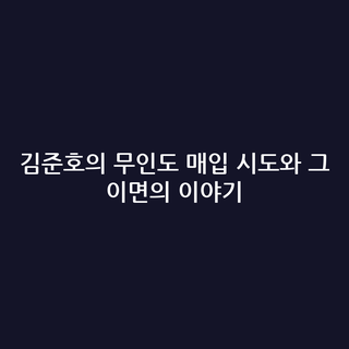 김준호의 무인도 매입 시도와 그 이면의 이야기