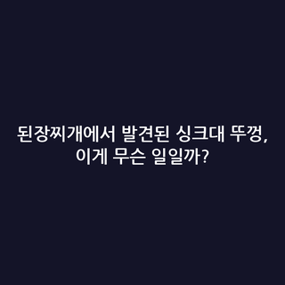 된장찌개에서 발견된 싱크대 뚜껑, 이게 무슨 일일까?