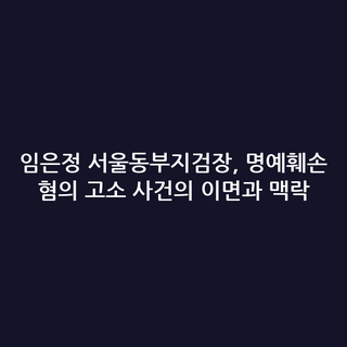 임은정 서울동부지검장, 명예훼손 혐의 고소 사건의 이면과 맥락