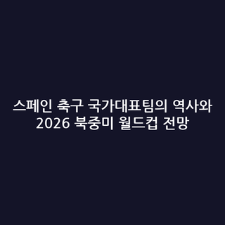 스페인 축구 국가대표팀의 역사와 2026 북중미 월드컵 전망