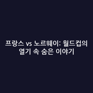 프랑스 vs 노르웨이: 월드컵의 열기 속 숨은 이야기