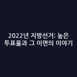 2022년 지방선거: 높은 투표율과 그 이면의 이야기