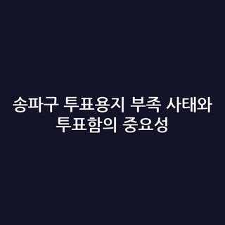 송파구 투표용지 부족 사태와 투표함의 중요성