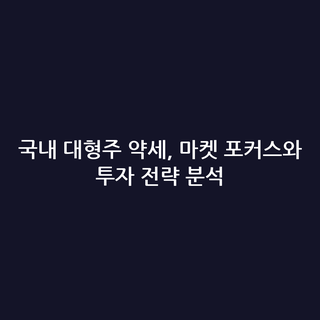 국내 대형주 약세, 마켓 포커스와 투자 전략 분석