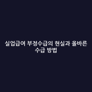 실업급여 부정수급의 현실과 올바른 수급 방법