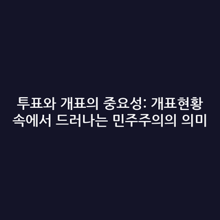 투표와 개표의 중요성: 개표현황 속에서 드러나는 민주주의의 의미