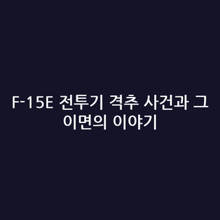 F-15E 전투기 격추 사건과 그 이면의 이야기