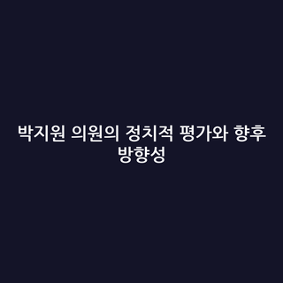 박지원 의원의 정치적 평가와 향후 방향성