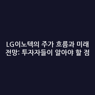 LG이노텍의 주가 흐름과 미래 전망: 투자자들이 알아야 할 점