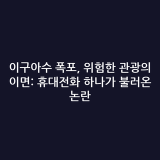 이구아수 폭포, 위험한 관광의 이면: 휴대전화 하나가 불러온 논란