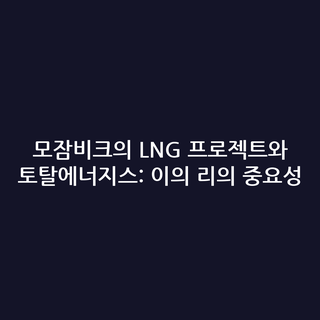 모잠비크의 LNG 프로젝트와 토탈에너지스: 이의 리의 중요성