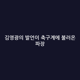 김영광의 발언이 축구계에 불러온 파장