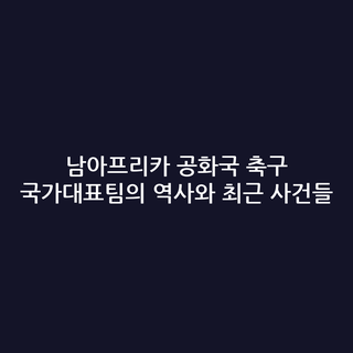 남아프리카 공화국 축구 국가대표팀의 역사와 최근 사건들