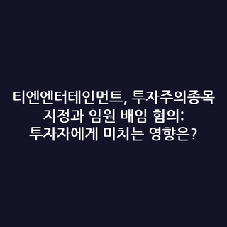 티엔엔터테인먼트, 투자주의종목 지정과 임원 배임 혐의: 투자자에게 미치는 영향은?