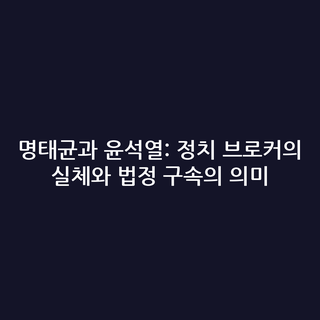 명태균과 윤석열: 정치 브로커의 실체와 법정 구속의 의미
